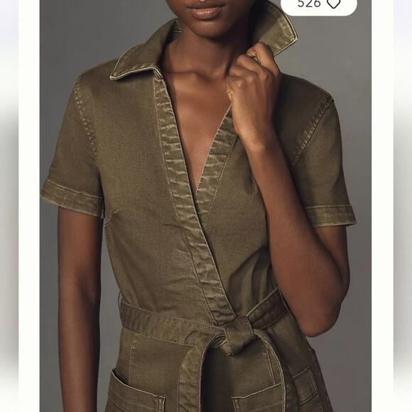 Anthropogolie The Colette Wrap Jumpsuit by Maeve: Denim Edition Sz 2 Nwts - Picture 2 of 5